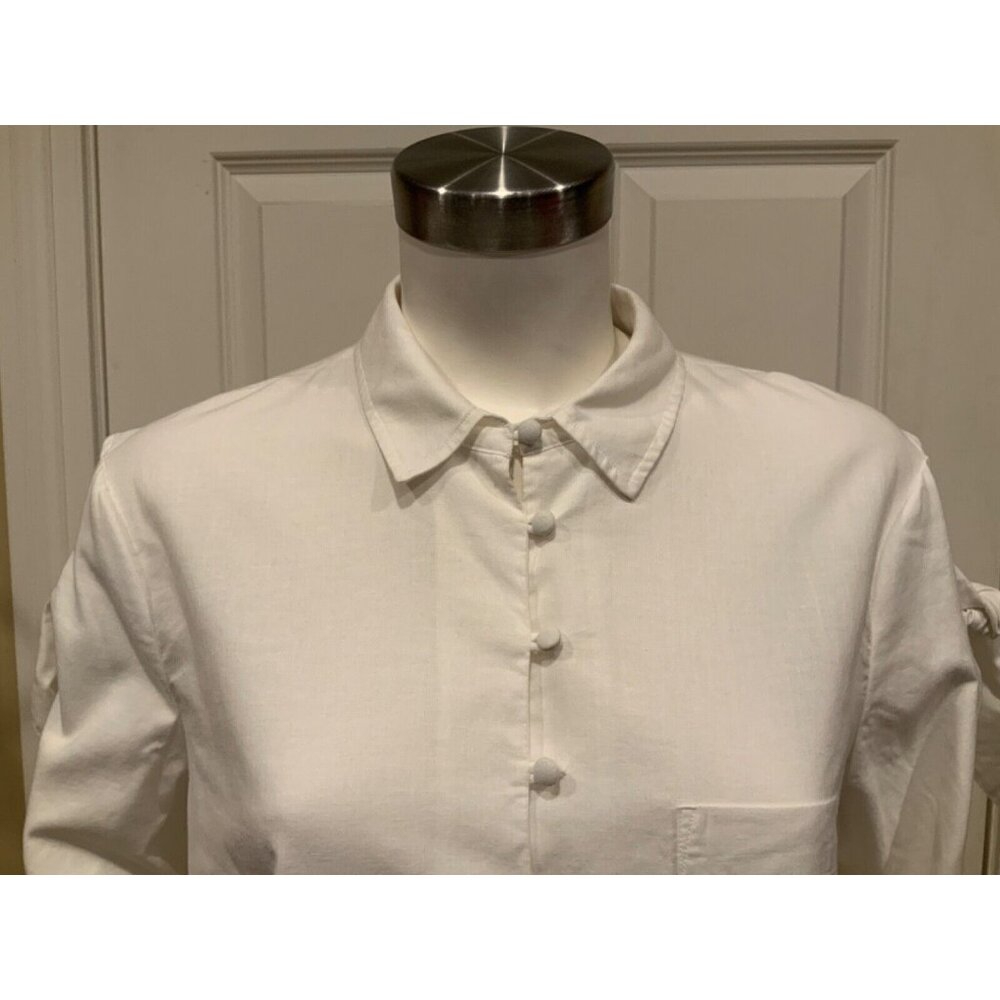 Jonathan Simkhai White Collared Button-Up Oxford … - image 2
